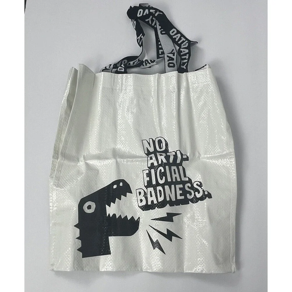 Shopping Tote Lot 2 Reusable Market Shopper Bags Dual Strap Carryall Oatly 14x12